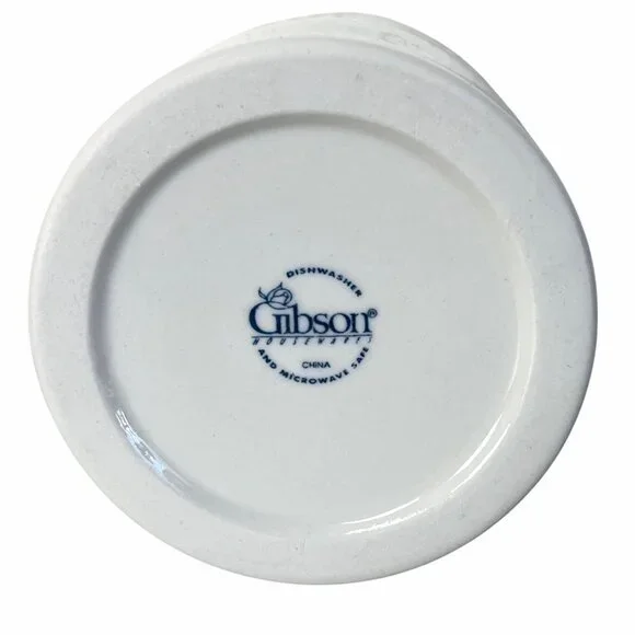 Gibson Canister with Lid White Embossed Ceramic Grape Vine Design 6.5" H VGUC - Picture 7 of 12